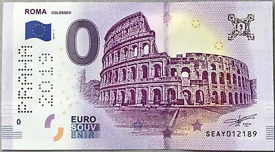 £3.63 • Buy €0 Zero Euro Souvenir Note Italy 2019 Rome Colosseum Ed. Praha Special