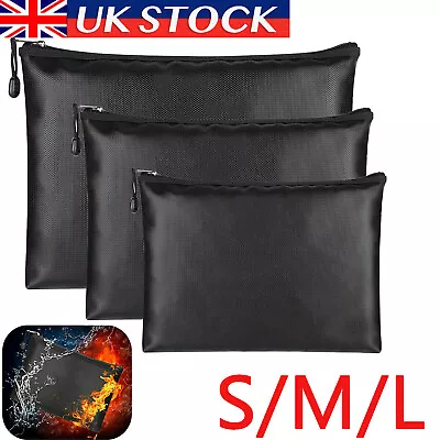 £7.58 • Buy Fireproof Waterproof Document Bag Money Safe Box Secret File Protect Pouch UK