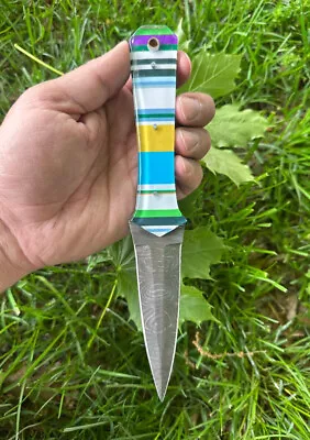 $31.50 • Buy Double Edged V42 Military Damascus Steel Hunting Dagger Boot Knife Survival X35