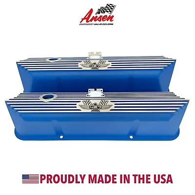 Ford FE 427 American Eagle Valve Covers Blue - Die-Cast Aluminum - Ansen USA • $275