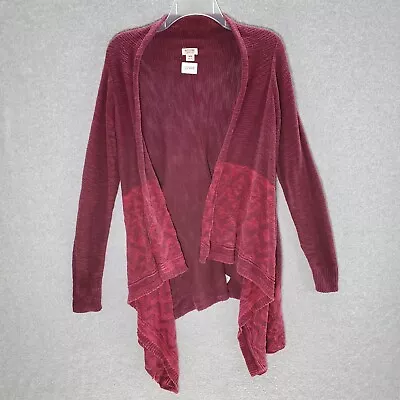 Mossimo Women Sweater Medium Maroon Geometric Cardigan Tunic Long Sleeve Casual • $9.09