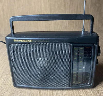 Vintage Portable Radio Sound Design Model 2236blk FM AM 2 Band Tested • $12.99