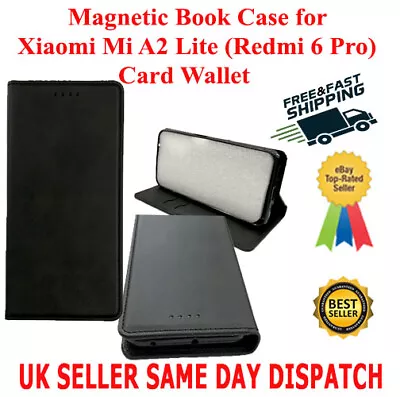 Magnetic Book Cover Case For Xiaomi Mi A2 Lite (Redmi 6 Pro) Card Wallet Leather • £6.70