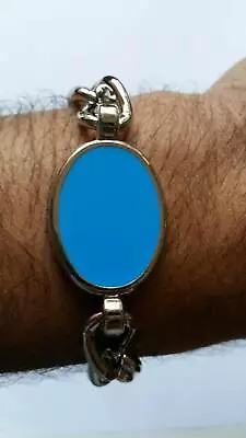 Stunning Steel Salman Khan Style Movie Prem Ratan Dhan Payo Turquoise Bracelet B • £10.23