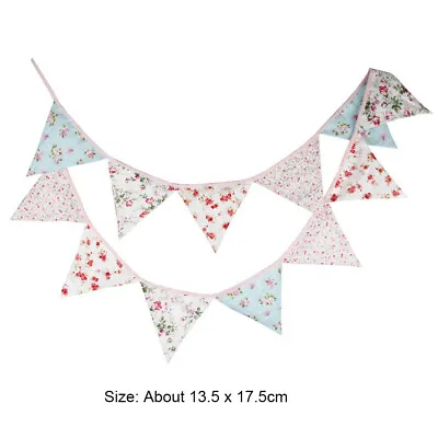 Handmade Vintage Bunting Double Sided Fabric Bunting Wedding Shabby Chic Floral • £8.27