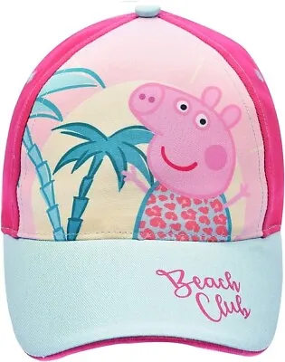 Kids Girls Toddlers Baby PEPPA PIG Pink Baseball Cap Hat ADJUSTABLE Age 2 To 6 • £6.99