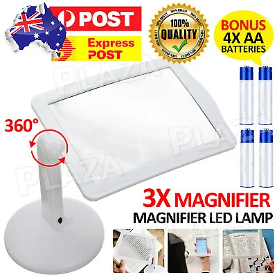 Desk Magnifier Magnifying Glass Holder LED Light Tool Large Lens Lighted Lamp • $15.95