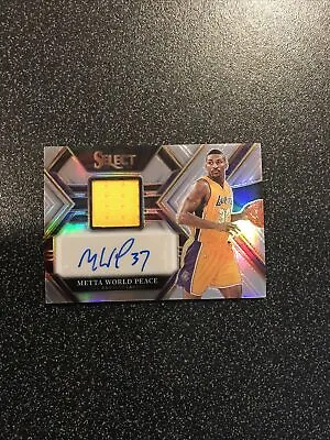 Metta World Peace 2022 Select Silver Prizm Game Used Jersey Auto 036/199 • $49.99