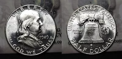 1949 S Franklin Half Dollar 50c Choice BU Better Date! • $46