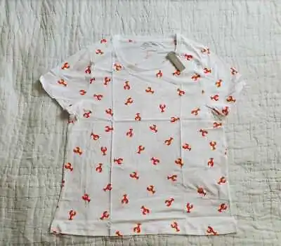 New Women's S M L J Crew Vintage Cotton T-shirt In Printed Lobsters • $39.99
