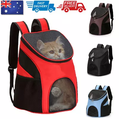 Pet Carrier Supplies Travel Carrying Shoulder Bag Cat Dog Breathable Backpack AU • $26.99