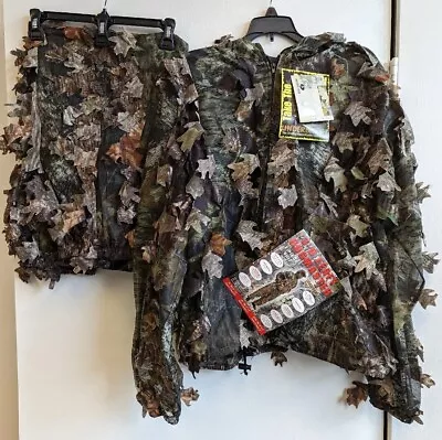 New NWT UNDERBRUSH 3D Leafy BUGMASTER 2 Pc Suit Ghillie MOSSY OAK Men S/M #222 • $59.99