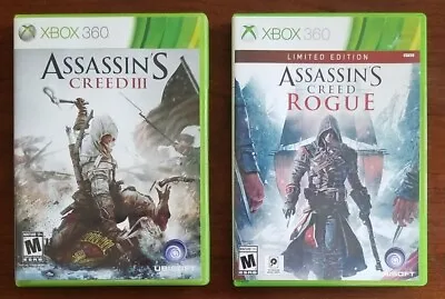 $10.95 • Buy Assassin's Creed III & Rogue (Xbox 360 Game Lot Of 2) Tested/ Free Shipping 