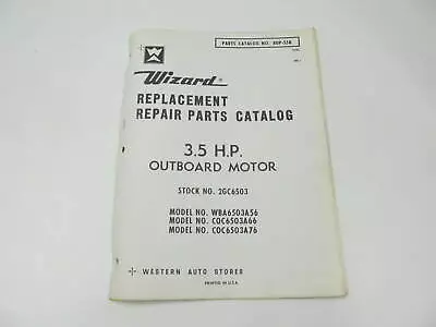 80P-55B 1960s Vintage Wizard 3.5 HP Outboard Parts Catalog • $12.95