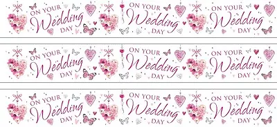 £1.79 • Buy On Your Wedding Day White Foil Banners (se)
