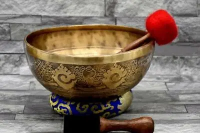 12 Inch Manda Carved Singing Bowls- Sound Therapy Bowls- Large Healing Bowls • $249