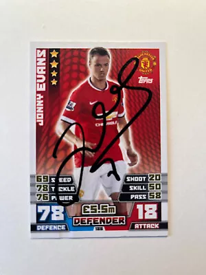 Hand Signed Football Trading Card Of JONNY EVANS MAN UTD FC Autograph • £40