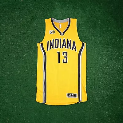 2016-17 Paul George Adidas Indiana Pacers Authentic On-Court Rev 30 Gold Jersey • $399.99