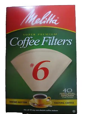 Melitta Cone Coffee Filters #6 Natural Brown  #626412  NEW • $3.79