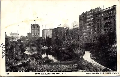 1905 Swan Lake Central Park New York City Undivided Posted Back Postcard 9L • $12.45