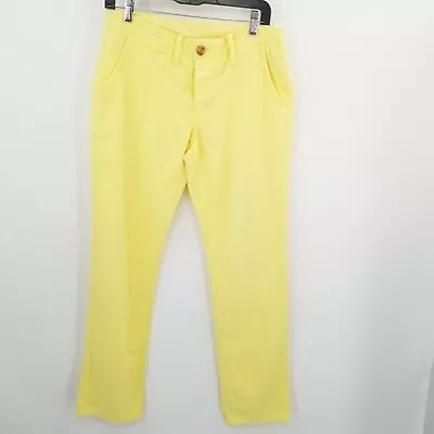 True Religion 25 R Yellow Jordan Pants Womens Mid Rise Stretch Straight Leg • $17.42