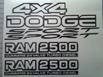 Ram 2500 12 & 24 Valve Diesel Sport 4x4 Replacement Decals - Fits Dodge Ram 2500 • $34.95