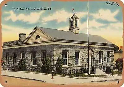 Metal Sign - Pennsylvania Postcard - U.S. Post Office Masontown Pa. • $18.66