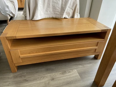 £144 • Buy M&S Sonoma Large Solid Oak TV Unit With Drawers & Equipment Shelf