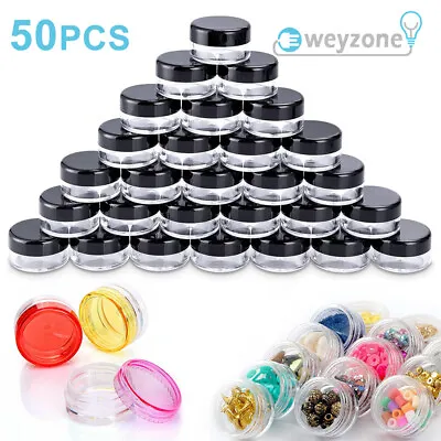 50X Durable Plastic Sample Mini Small Bottle Container Pot Jar Cosmetic Tool 5ml • £5.89