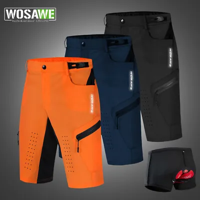 WOSAWE Cycling Shorts MTB Mountain Bike Bicycle Shorts Zipper Pockets Loose-Fit • $30.99