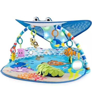 Bright Starts Disney Finding Nemo Mr. Ray Ocean Lights Activity Baby Gym Mat NEW • £39