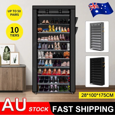 $28.95 • Buy Premium Shoe Rack 10 Tier Shelves Shoes Cabinet Storage 50 Pairs Steel Stand