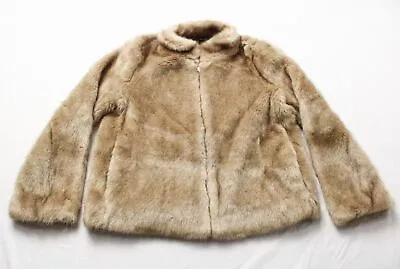 Zara Women's TRF Cropped Faux Fur Full Zip Jacket AH4 Natural Tan Size XS NWT • $69.99