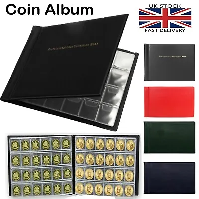 240 Coins Album Book Folder For Money Collection Storage Penny 5p 1p 2p Coin UK • £4.99
