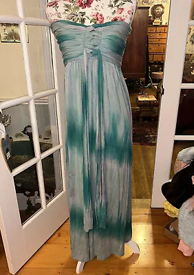 Tie Dye Teal Strapless Multi-way Maxi Dress • $12