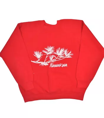 Vintage 80s Camp Luther Nawakwa Sweatshirt Size M Velva Sheen Raglan 50/50 Red • $27.95