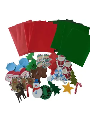 £4.99 • Buy Make Your Own Christmas Cards Kit Children 6 Cards & Envelopes 50 Foam Stickers
