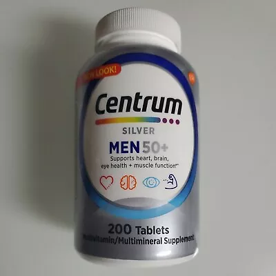 Centrum Silver Men 50+ Multivitamin Supplement 200 Tablet Exp 2025+ • $19.99