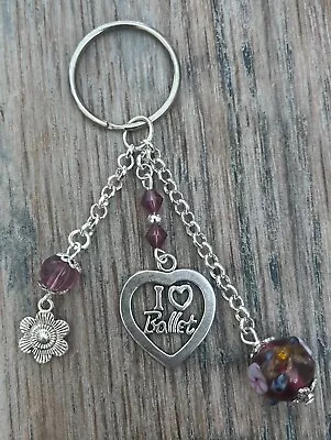 Tibetan Silver HANDBAG CHARM- KEYRING KEYCHAIN. BALLET DANCE TUTU. Gift. Present • £3.99