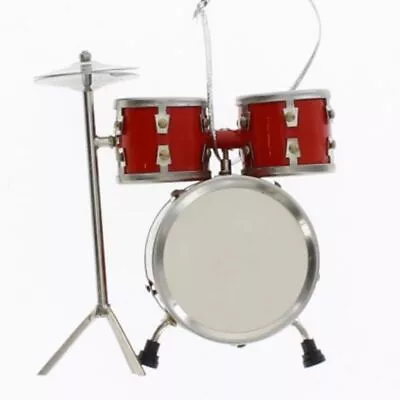 Miniature Red Drum Set Musical Instrument Realistic Ornament Drummer Gift • $12