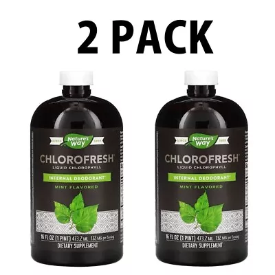 Nature's Way Chlorofresh 2 PACK Liquid Chlorophyll Mint 16 Fl Oz Each • $24.99