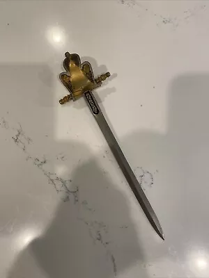 VINTAGE Toledo Miniature Sword Letter Opener Mini Sword Brass 8” • $20