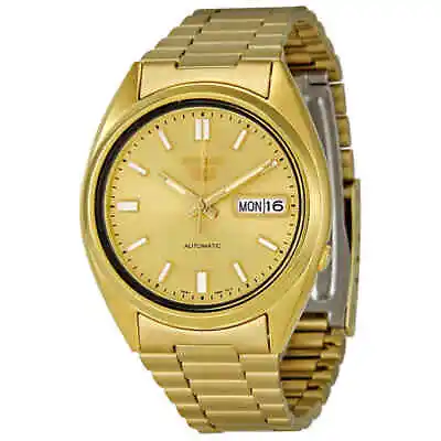 Seiko Series 5 Automatic Gold Dial Yellow Gold-tone Men's Watch SNXS80 • $164.98