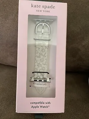 Kate Spade White Clear Floral Transparent Jelly Apple Watch 38/40mm Band Strap • $59.93