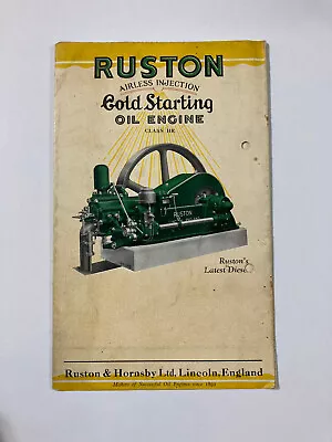 £95.73 • Buy Ruston Gold Starting Oil Engine Ruston&Hornsby Ltd. England Old Brochure '30s