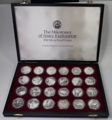 1989 Marshall Islands $50 Silver Proof Coins 24 Coins .999 Fine Silver • $950