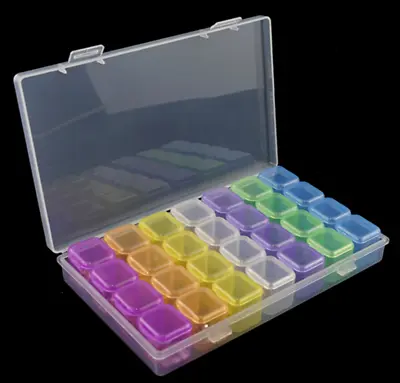 28 Compartment Plastic Jewelry Craft Storage Box Case Beads Container • £3.95