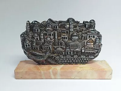 JERUSALEM Sculpture Signed By Sam Philipe Sterling Silver Overlay Marble Base • $249.95