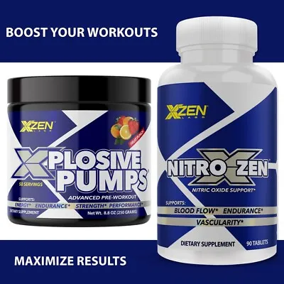 Pre Workout Powder Massive Xplode With Xplosive Pump Combo N O Vaso Pills • $49.95