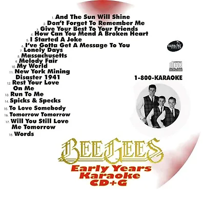 CUSTOM KARAOKE BEE GEES EARLY YEARS 18 SONG Cdg CD+G  HARD-TO-FIND RARE TRACKS • $39.95